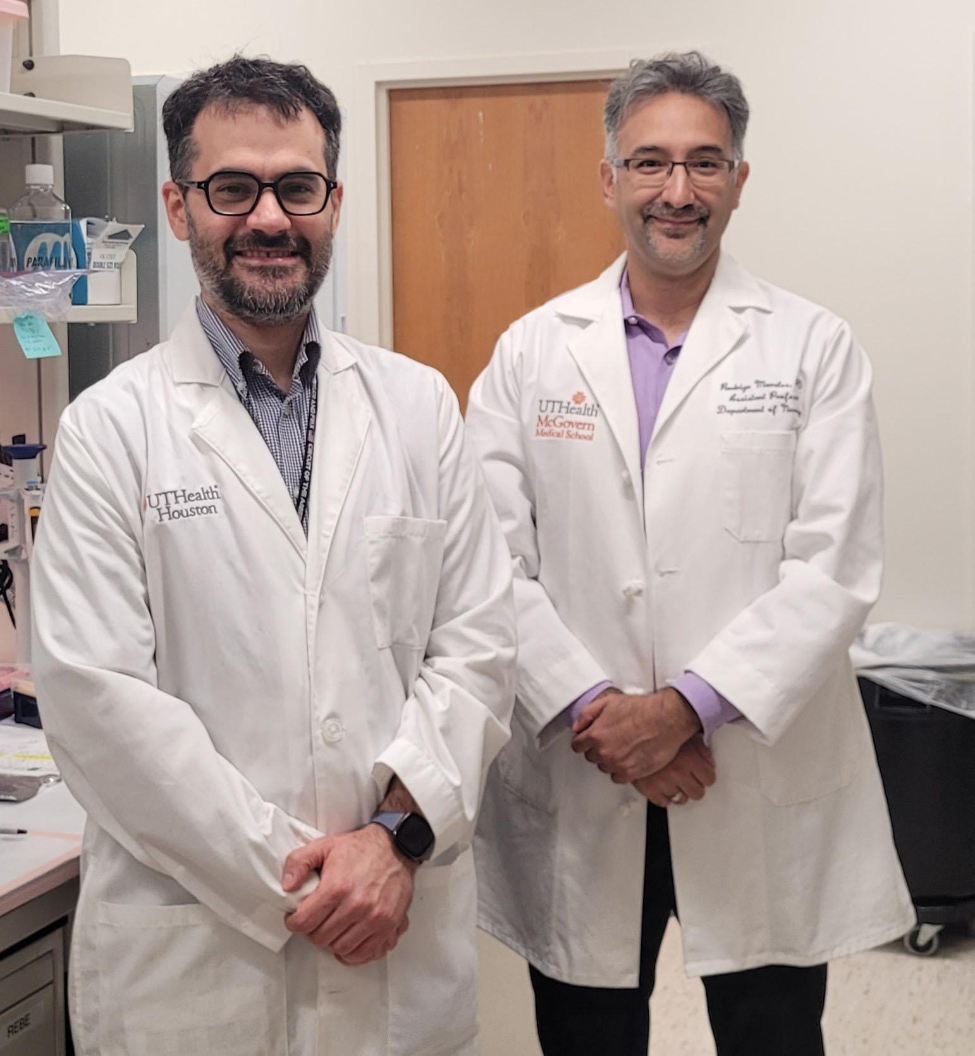 Photo of Salvatore Saieva, PhD, left, and Rodrigo Morales, PhD.